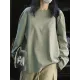 Casual Long Sleeves Loose Solid Color Round-Neck T-Shirts Tops Casual Long Sleeves Loose Solid Color Round-Neck T-Shirts Tops