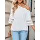 Casual Loose Half Sleeves Solid Color One-Shoulder T-Shirts Tops Casual Loose Half Sleeves Solid Color One-Shoulder T-Shirts Tops