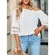 Casual Loose Half Sleeves Solid Color One-Shoulder T-Shirts Tops Casual Loose Half Sleeves Solid Color One-Shoulder T-Shirts Tops
