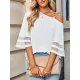 Casual Loose Half Sleeves Solid Color One-Shoulder T-Shirts Tops Casual Loose Half Sleeves Solid Color One-Shoulder T-Shirts Tops