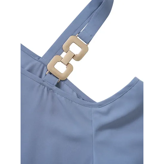 Casual Loose Half Sleeves Solid Color One-Shoulder T-Shirts Tops Casual Loose Half Sleeves Solid Color One-Shoulder T-Shirts Tops