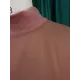 Loose See-Through Long Sleeves Asymmetric Solid Color High-Neck T-Shirts Tops Loose See-Through Long Sleeves Asymmetric Solid Color High-Neck T-Shirts Tops