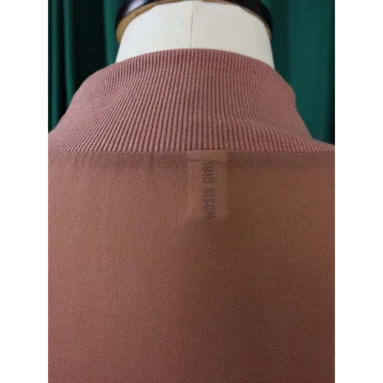 Loose See-Through Long Sleeves Asymmetric Solid Color High-Neck T-Shirts Tops Loose See-Through Long Sleeves Asymmetric Solid Color High-Neck T-Shirts Tops