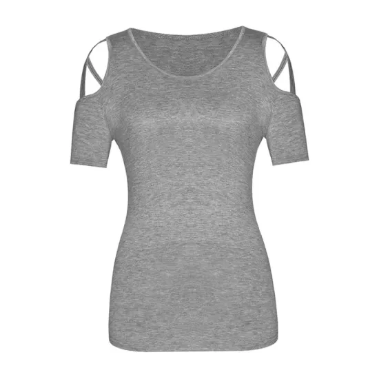 Original Creation Short Sleeves Hollow Solid Color Round-Neck T-Shirts Tops Original Creation Short Sleeves Hollow Solid Color Round-Neck T-Shirts Tops