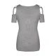 Original Creation Short Sleeves Hollow Solid Color Round-Neck T-Shirts Tops Original Creation Short Sleeves Hollow Solid Color Round-Neck T-Shirts Tops