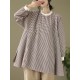 Puff Sleeves Irregularity Plaid Split-Joint Round-Neck T-Shirts Tops Puff Sleeves Irregularity Plaid Split-Joint Round-Neck T-Shirts Tops