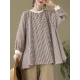 Puff Sleeves Irregularity Plaid Split-Joint Round-Neck T-Shirts Tops Puff Sleeves Irregularity Plaid Split-Joint Round-Neck T-Shirts Tops