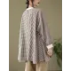 Puff Sleeves Irregularity Plaid Split-Joint Round-Neck T-Shirts Tops Puff Sleeves Irregularity Plaid Split-Joint Round-Neck T-Shirts Tops