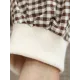 Puff Sleeves Irregularity Plaid Split-Joint Round-Neck T-Shirts Tops Puff Sleeves Irregularity Plaid Split-Joint Round-Neck T-Shirts Tops