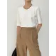 Solid Color Split-Joint Half Sleeves Round-neck T-Shirts Tops Solid Color Split-Joint Half Sleeves Round-neck T-Shirts Tops