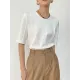 Solid Color Split-Joint Half Sleeves Round-neck T-Shirts Tops Solid Color Split-Joint Half Sleeves Round-neck T-Shirts Tops