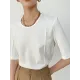Solid Color Split-Joint Half Sleeves Round-neck T-Shirts Tops Solid Color Split-Joint Half Sleeves Round-neck T-Shirts Tops