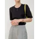 Solid Color Split-Joint Half Sleeves Round-neck T-Shirts Tops Solid Color Split-Joint Half Sleeves Round-neck T-Shirts Tops