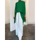 Batwing Sleeves Loose Solid Color High-Neck T-Shirts Tops