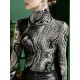 Printed Long Sleeves Skinny High-Neck T-Shirts Printed Long Sleeves Skinny High-Neck T-Shirts