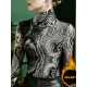 Printed Long Sleeves Skinny High-Neck T-Shirts Printed Long Sleeves Skinny High-Neck T-Shirts
