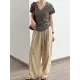 Solid Color Irregular clipping Short Sleeves V-neck T-Shirts Tops Solid Color Irregular clipping Short Sleeves V-neck T-Shirts Tops