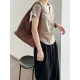 Solid Color Irregular clipping Short Sleeves V-neck T-Shirts Tops Solid Color Irregular clipping Short Sleeves V-neck T-Shirts Tops