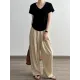 Solid Color Irregular clipping Short Sleeves V-neck T-Shirts Tops Solid Color Irregular clipping Short Sleeves V-neck T-Shirts Tops