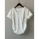 Solid Color Irregular clipping Short Sleeves V-neck T-Shirts Tops Solid Color Irregular clipping Short Sleeves V-neck T-Shirts Tops