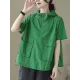 Zipper Loose Short Sleeves Hooded T-Shirts Tops Zipper Loose Short Sleeves Hooded T-Shirts Tops