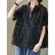 Zipper Loose Short Sleeves Hooded T-Shirts Tops Zipper Loose Short Sleeves Hooded T-Shirts Tops