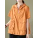 Zipper Loose Short Sleeves Hooded T-Shirts Tops Zipper Loose Short Sleeves Hooded T-Shirts Tops