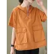 Zipper Loose Short Sleeves Hooded T-Shirts Tops Zipper Loose Short Sleeves Hooded T-Shirts Tops