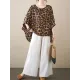 Leopard Batwing Sleeves Loose Round-Neck T-Shirts Tops Leopard Batwing Sleeves Loose Round-Neck T-Shirts Tops