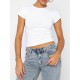 Solid Color Short Sleeves Skinny Round-Neck T-Shirts Solid Color Short Sleeves Skinny Round-Neck T-Shirts