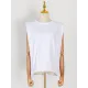 Solid Color Cap Sleeve Loose Round-Neck T-Shirts Solid Color Cap Sleeve Loose Round-Neck T-Shirts