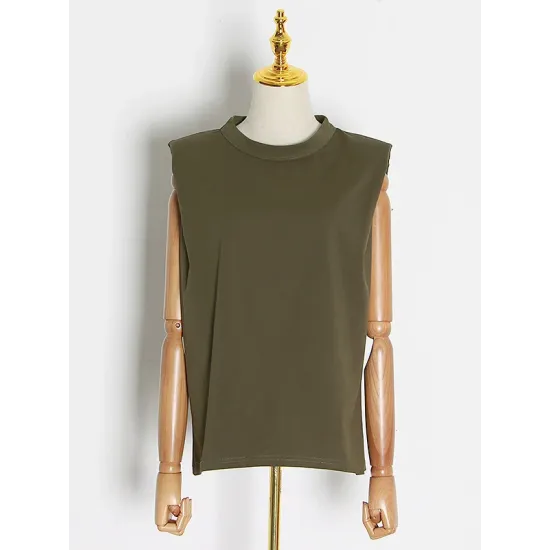 Solid Color Cap Sleeve Loose Round-Neck T-Shirts Solid Color Cap Sleeve Loose Round-Neck T-Shirts
