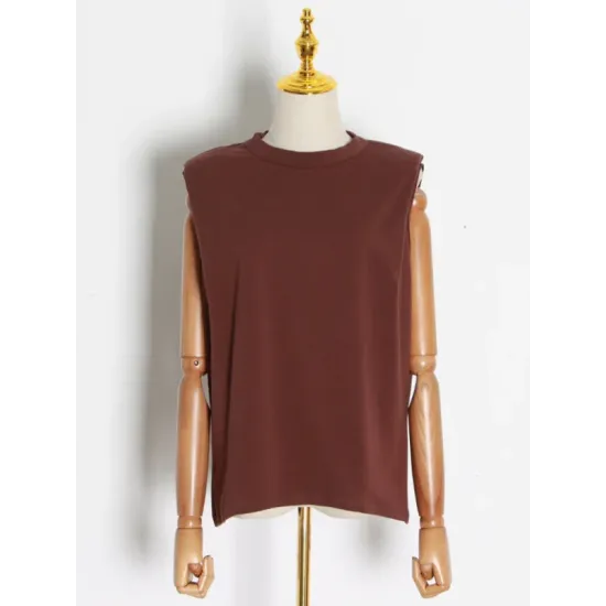 Solid Color Cap Sleeve Loose Round-Neck T-Shirts Solid Color Cap Sleeve Loose Round-Neck T-Shirts
