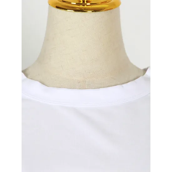 Solid Color Cap Sleeve Loose Round-Neck T-Shirts Solid Color Cap Sleeve Loose Round-Neck T-Shirts