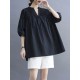 Hollow Pleated Solid Color Split-Joint Half Sleeves Loose V-Neck T-Shirts Hollow Pleated Solid Color Split-Joint Half Sleeves Loose V-Neck T-Shirts