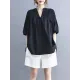 Hollow Pleated Solid Color Split-Joint Half Sleeves Loose V-Neck T-Shirts Hollow Pleated Solid Color Split-Joint Half Sleeves Loose V-Neck T-Shirts