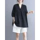 Hollow Pleated Solid Color Split-Joint Half Sleeves Loose V-Neck T-Shirts Hollow Pleated Solid Color Split-Joint Half Sleeves Loose V-Neck T-Shirts
