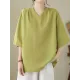 Solid Color Loose Short Sleeves V-Neck T-Shirts Solid Color Loose Short Sleeves V-Neck T-Shirts