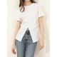 Pleated Solid Color Split-Front Split-Joint Batwing Sleeves Loose Round-Neck T-Shirts Pleated Solid Color Split-Front Split-Joint Batwing Sleeves Loose Round-Neck T-Shirts