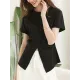 Pleated Solid Color Split-Front Split-Joint Batwing Sleeves Loose Round-Neck T-Shirts Pleated Solid Color Split-Front Split-Joint Batwing Sleeves Loose Round-Neck T-Shirts