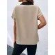 Contrast Color Loose Short Sleeves V-neck T-Shirts Tops Contrast Color Loose Short Sleeves V-neck T-Shirts Tops