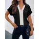 Contrast Color Loose Short Sleeves V-neck T-Shirts Tops Contrast Color Loose Short Sleeves V-neck T-Shirts Tops