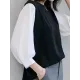 Split-Joint False Two Loose Round-neck T-Shirts Tops Split-Joint False Two Loose Round-neck T-Shirts Tops