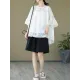 Falbala Pleated See-Through Split-Joint Loose Short Sleeves Round-Neck T-Shirts Falbala Pleated See-Through Split-Joint Loose Short Sleeves Round-Neck T-Shirts