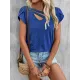 Solid Color Loose Short Sleeves V-neck T-Shirts Tops Solid Color Loose Short Sleeves V-neck T-Shirts Tops