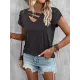 Solid Color Loose Short Sleeves V-neck T-Shirts Tops Solid Color Loose Short Sleeves V-neck T-Shirts Tops