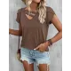 Solid Color Loose Short Sleeves V-neck T-Shirts Tops Solid Color Loose Short Sleeves V-neck T-Shirts Tops