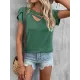 Solid Color Loose Short Sleeves V-neck T-Shirts Tops Solid Color Loose Short Sleeves V-neck T-Shirts Tops