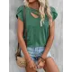 Solid Color Loose Short Sleeves V-neck T-Shirts Tops Solid Color Loose Short Sleeves V-neck T-Shirts Tops