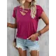 Solid Color Loose Short Sleeves V-neck T-Shirts Tops Solid Color Loose Short Sleeves V-neck T-Shirts Tops